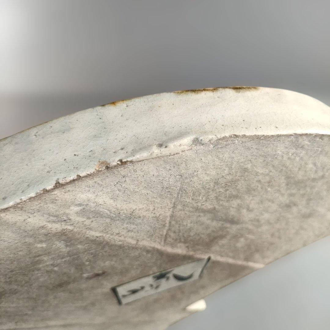 A1348-5/尾形乾山/扇形花画大皿/飾大皿/尺皿/絵皿/盛皿/床飾/額皿/