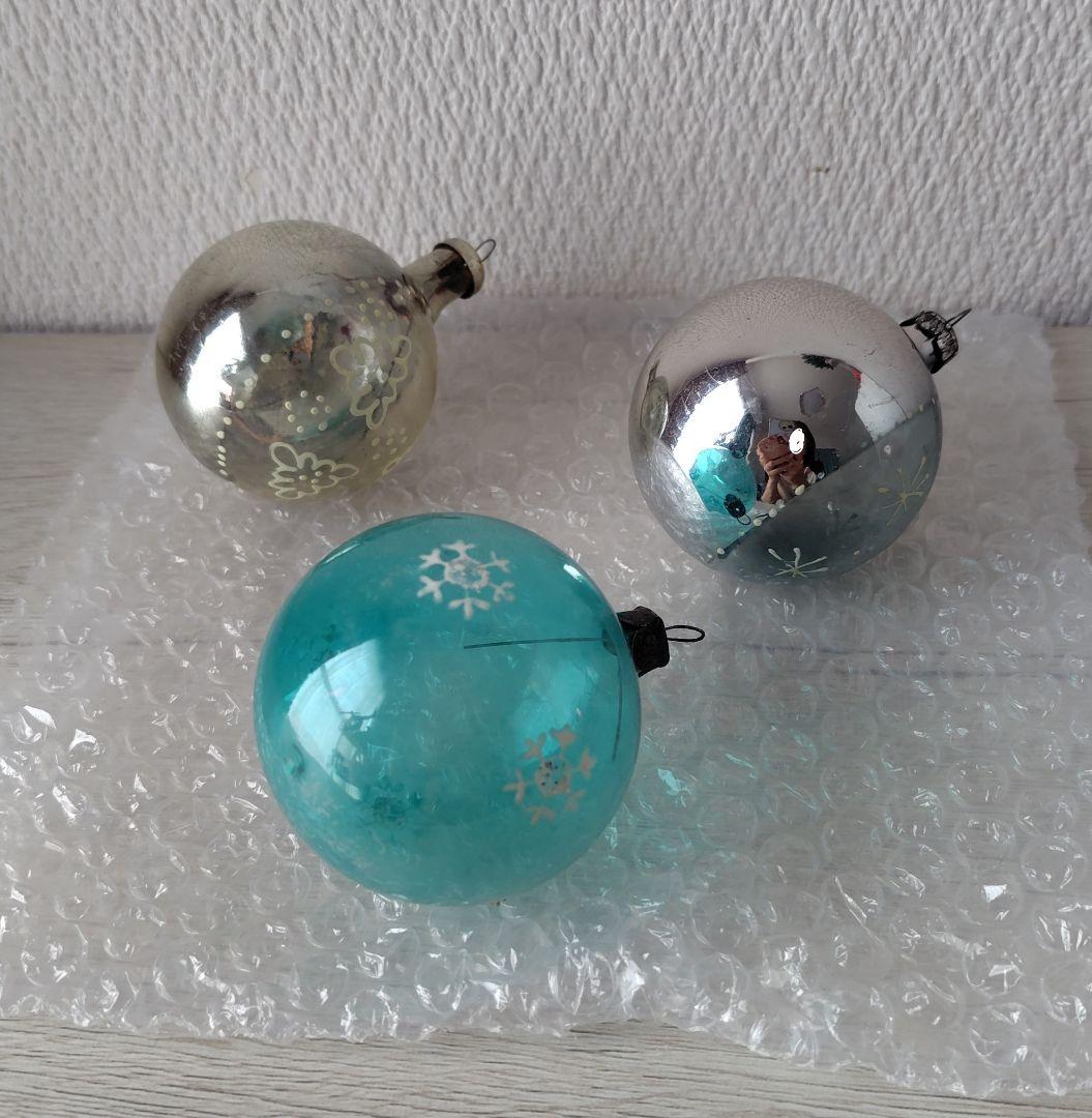 ソビエト　クリスマスオーナメント　ガラスオーナメント　ボール　6個セット