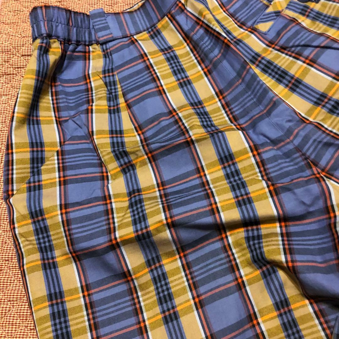 希少 クロエゴルフ Chloe GOLF チェックパンツ 綿100% 9号 美品