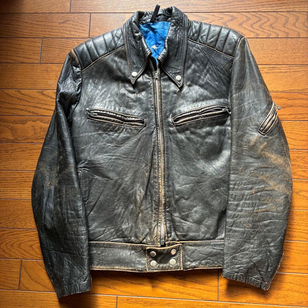 【雰囲気抜群】70s Kett Leathers ダブルライダース　茶芯