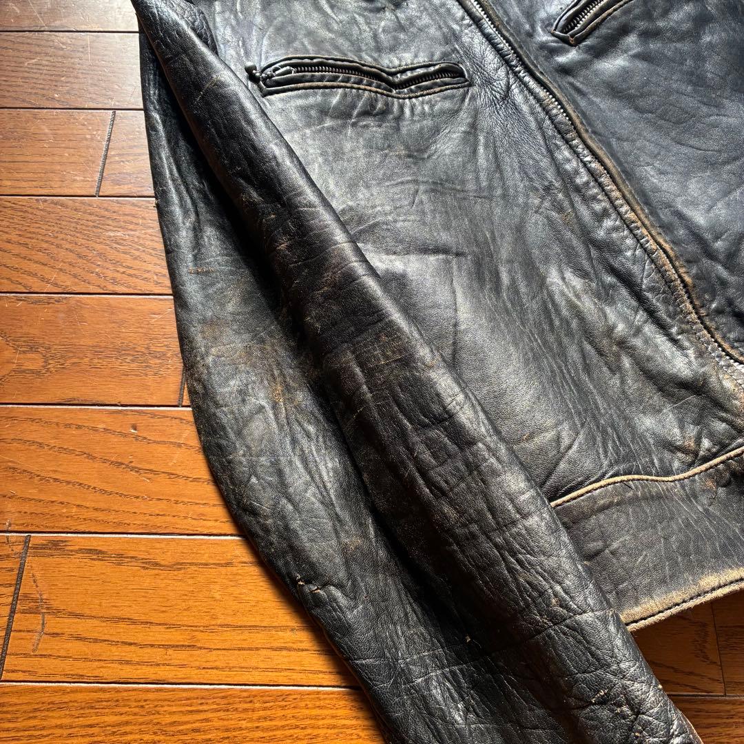 【雰囲気抜群】70s Kett Leathers ダブルライダース　茶芯