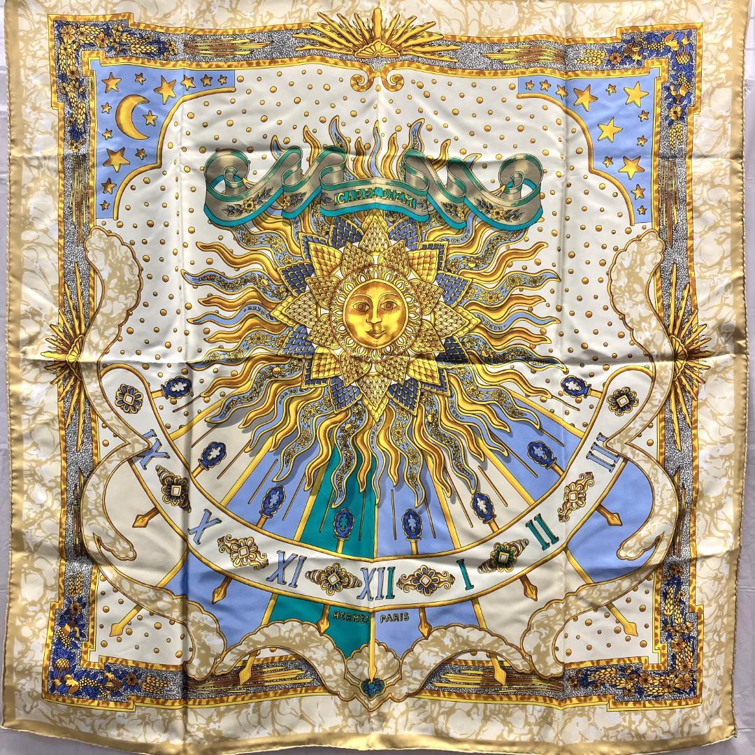 HERMES エルメス カレ90 CARPE DIEM シルク スカーフ