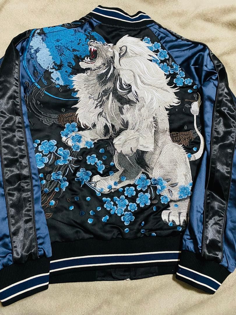 未使用 SKAJAN ライオン 限定 スカジャン unisex 美品 navy