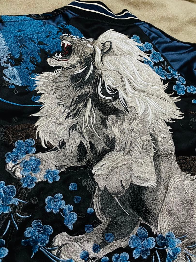 未使用 SKAJAN ライオン 限定 スカジャン unisex 美品 navy