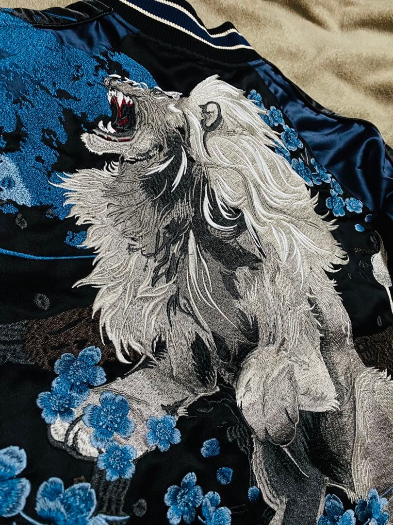 未使用 SKAJAN ライオン 限定 スカジャン unisex 美品 navy