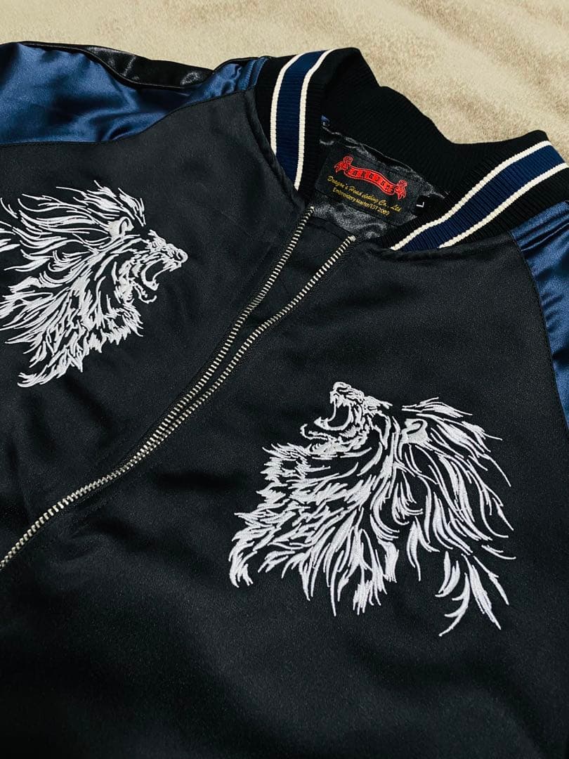 未使用 SKAJAN ライオン 限定 スカジャン unisex 美品 navy