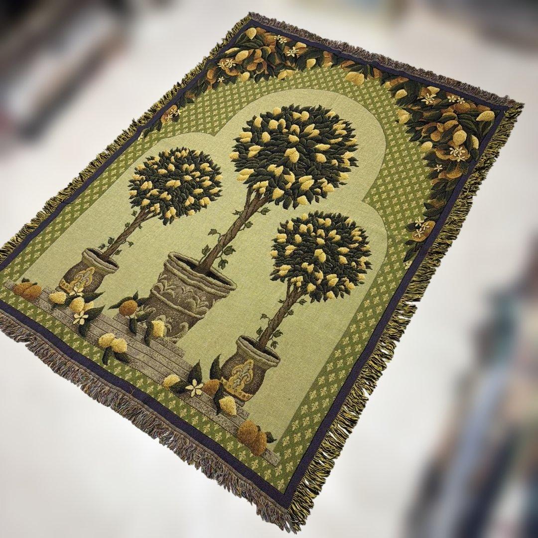 レモンの樹　マルチカバー　ソファカバー　ヴィンテージラグ　182x133