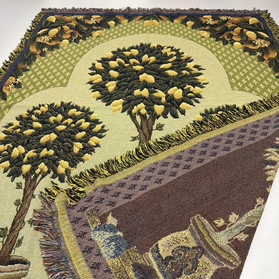 レモンの樹　マルチカバー　ソファカバー　ヴィンテージラグ　182x133