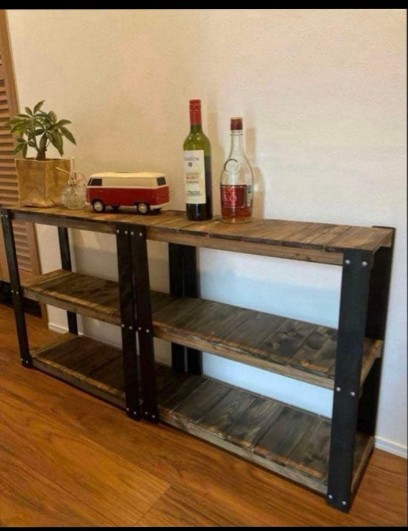 超メルカリ市限定価格　アイアン風3段ラック　ブルックリン　インダストリアル