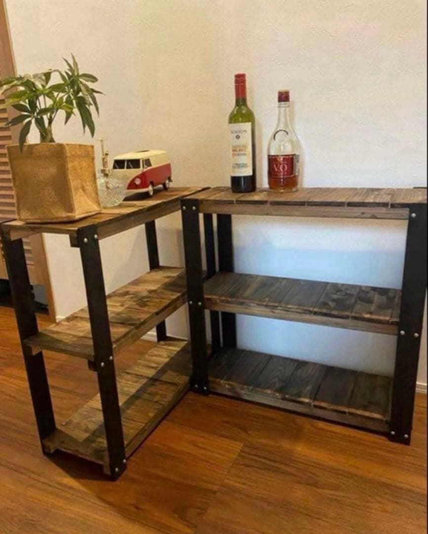 超メルカリ市限定価格　アイアン風3段ラック　ブルックリン　インダストリアル