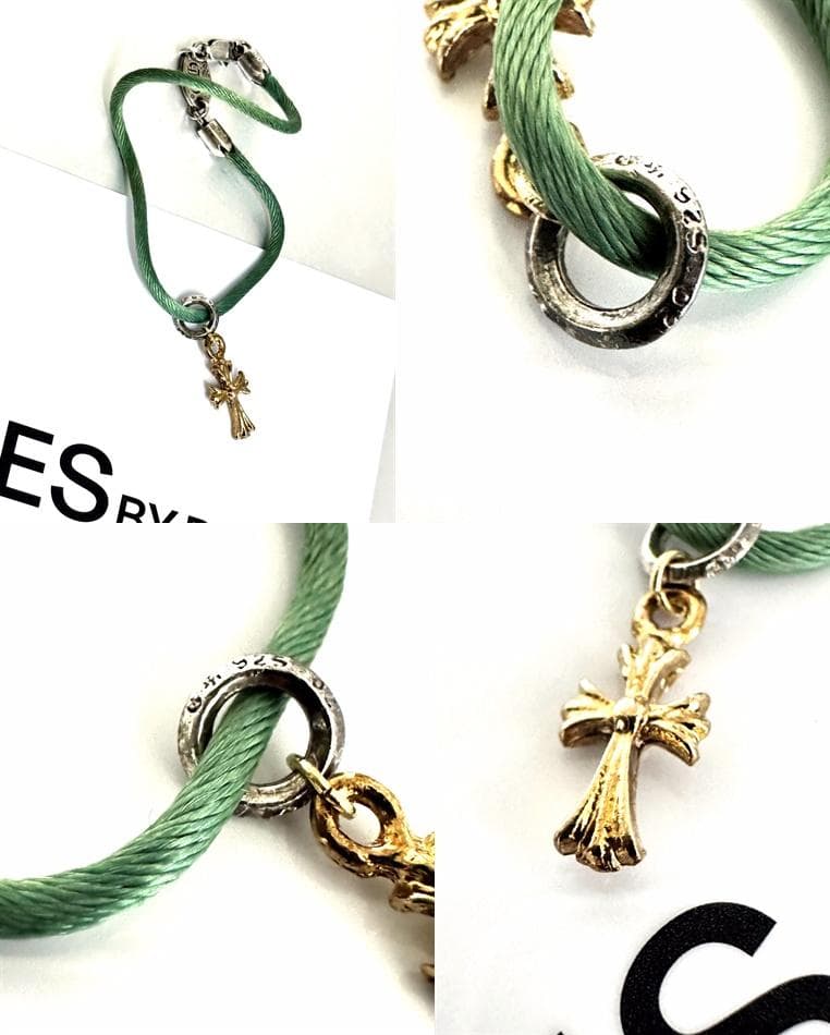 国内 ギャラ付き　クロムハーツ　KZ ブレス　CH クロス　コード　エメラルド