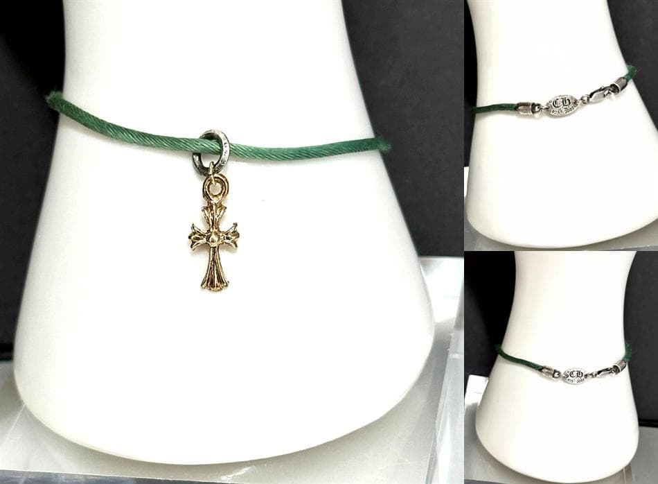 国内 ギャラ付き　クロムハーツ　KZ ブレス　CH クロス　コード　エメラルド