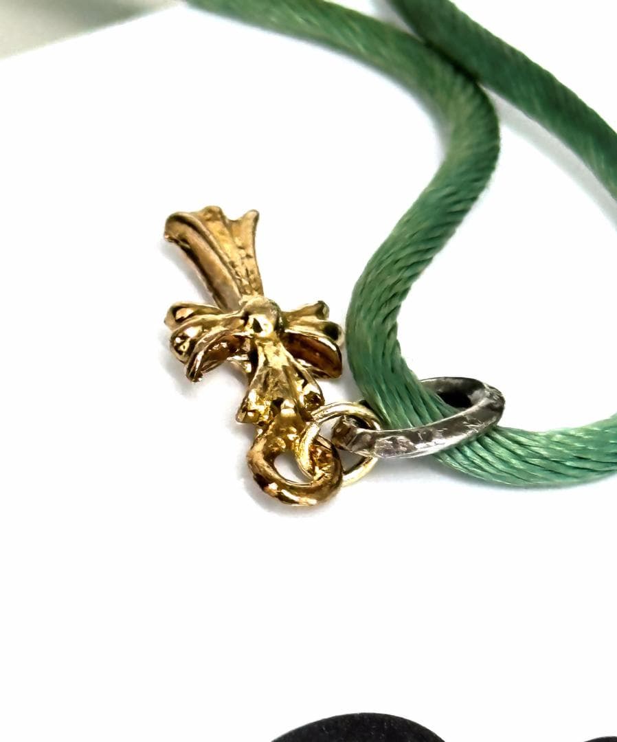 国内 ギャラ付き　クロムハーツ　KZ ブレス　CH クロス　コード　エメラルド