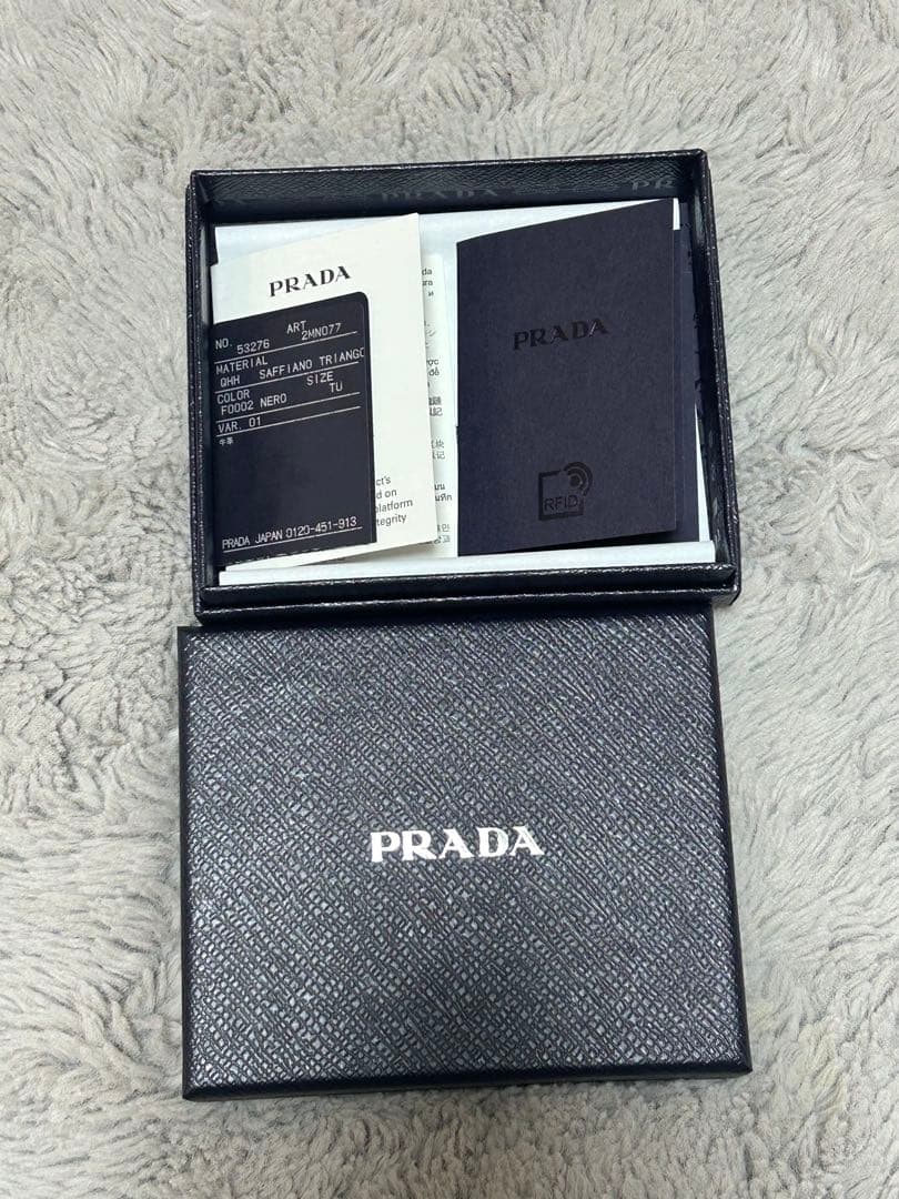 本日SALE✨新品未使用PRADA サフィアーノレザー マネークリップ ブラック