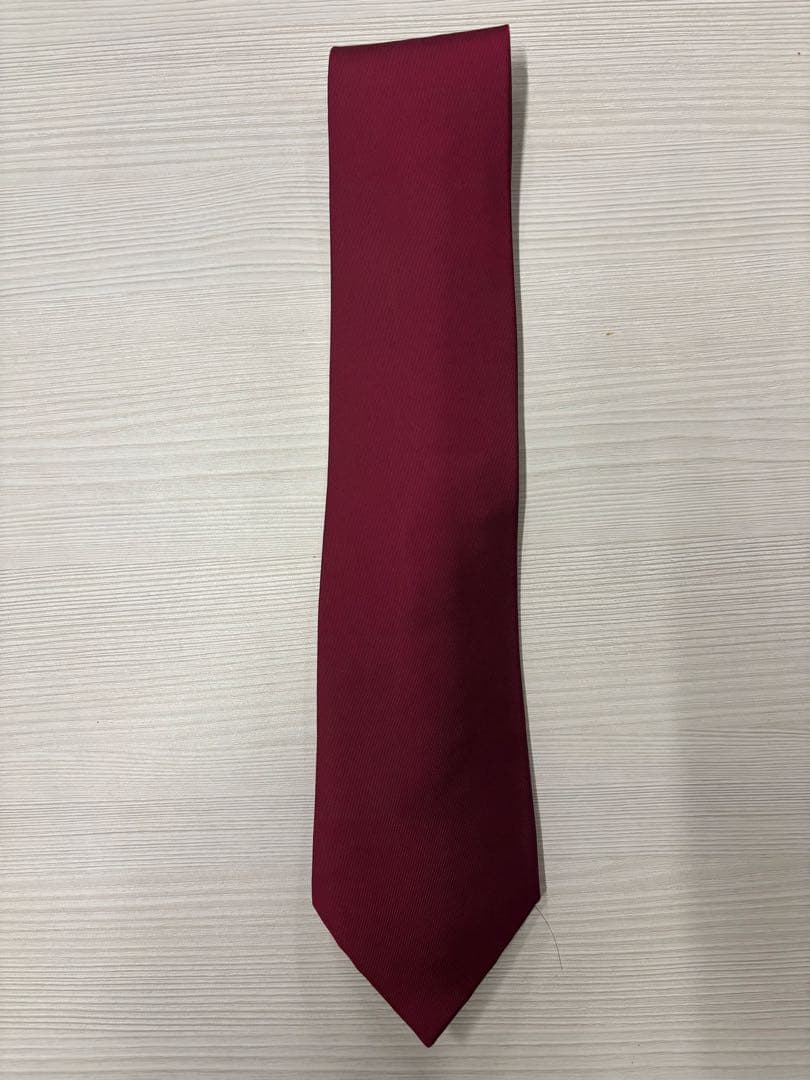 HERMES シルク ネクタイ　無地　ソリッド　赤　レッド