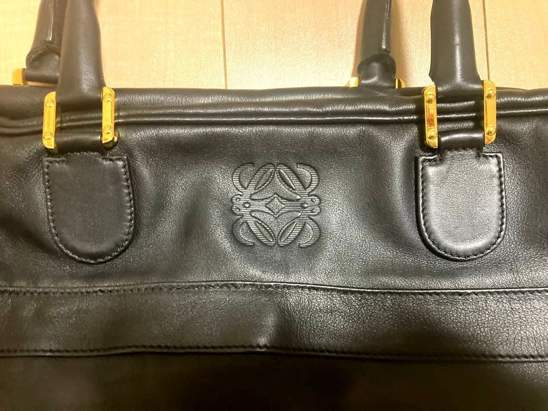 再値下げ！LOEWE ボストンバッグ　本革　黒　袋付き