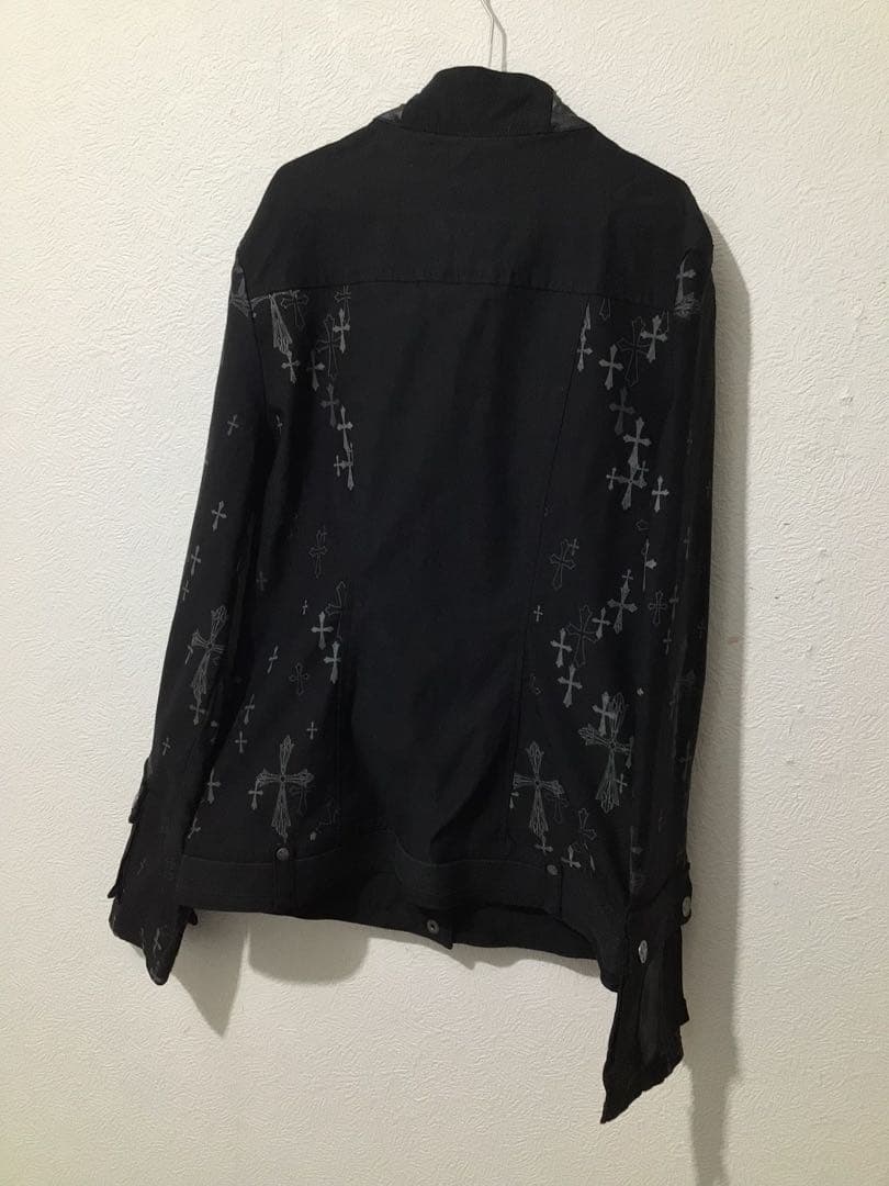 OZZON 十字架柄ジャケット　ミリタリー調　ハイネック