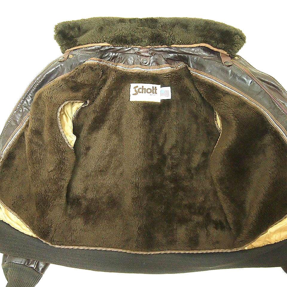 【70s80s美品】ショット　G-1　レザー フライトジャケット　ダークブラウン