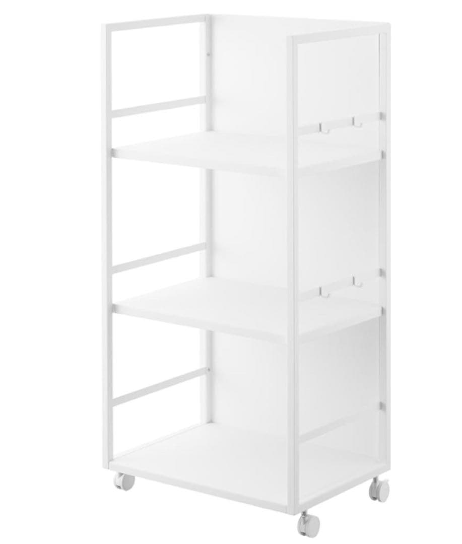 山崎実業 目隠し ワゴン L ホワイト W42×D32×H84.5cm