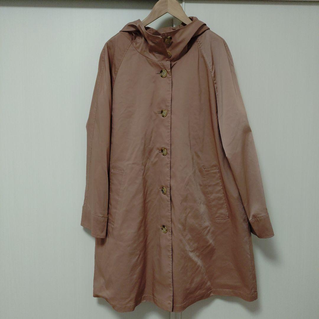 Leilian フード付きピンクトレンチコート　13＋サイズ