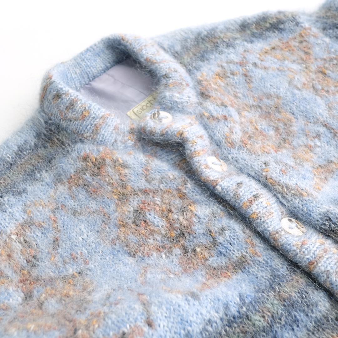 Siochain モヘヤニットカーディガン ライトブルー XL アイルランド製