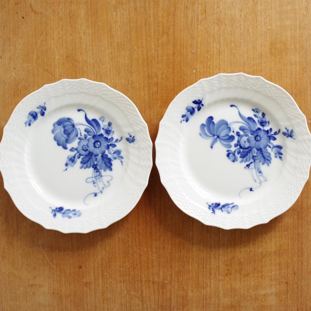 16cm ロイヤルコペンハーゲン 2枚 ブルーフラワー カーブ プレート