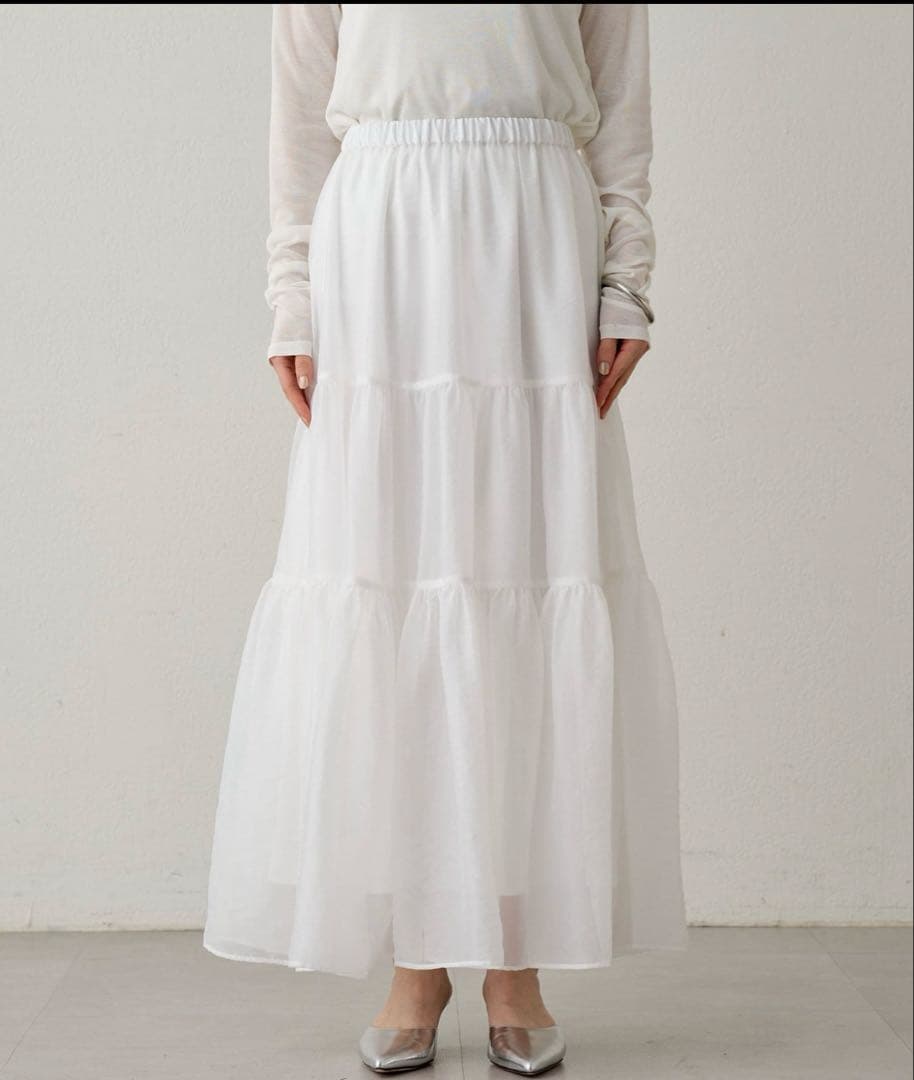 ラウンジドレス☆オーガンジーティアードスカート