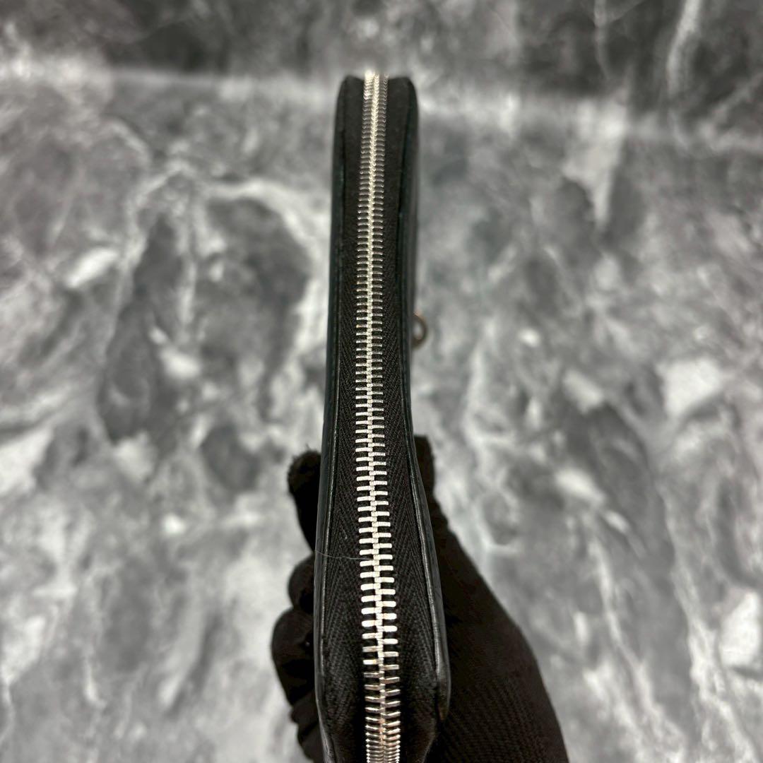 グッチ 長財布 GG シマ ラウンドジップ レザー インターロッキング チャーム