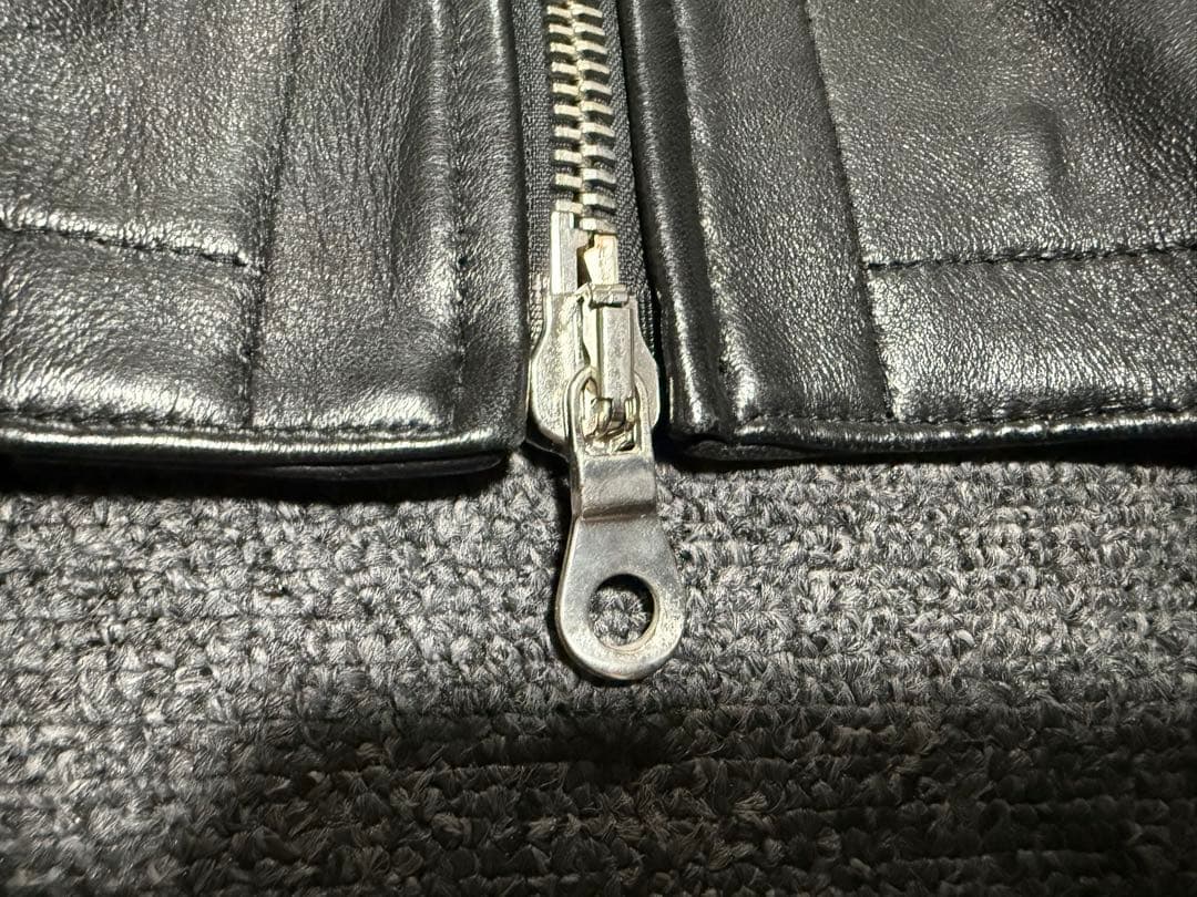 CINQUANTA チンクアンタ ナッパレザー 襟付 シングルライダース黒44