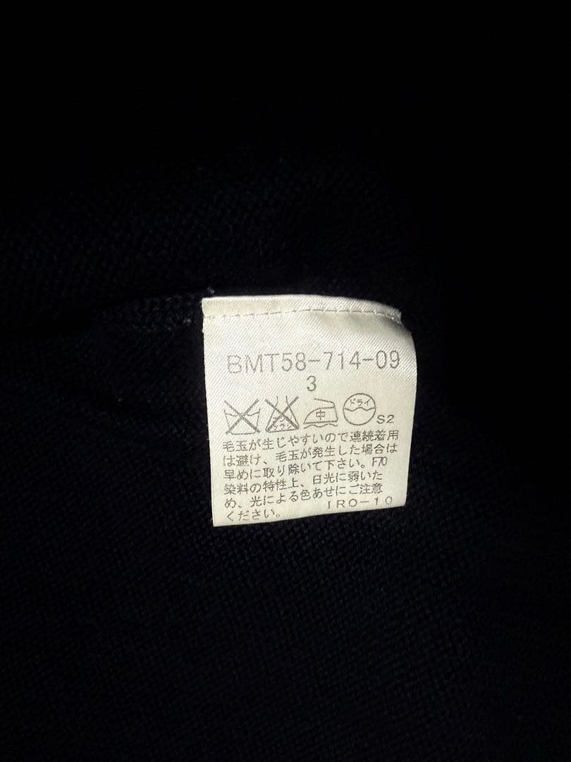 バーバリー　サイズ3 ブラックニット ジップアップ セーター ノバチェック