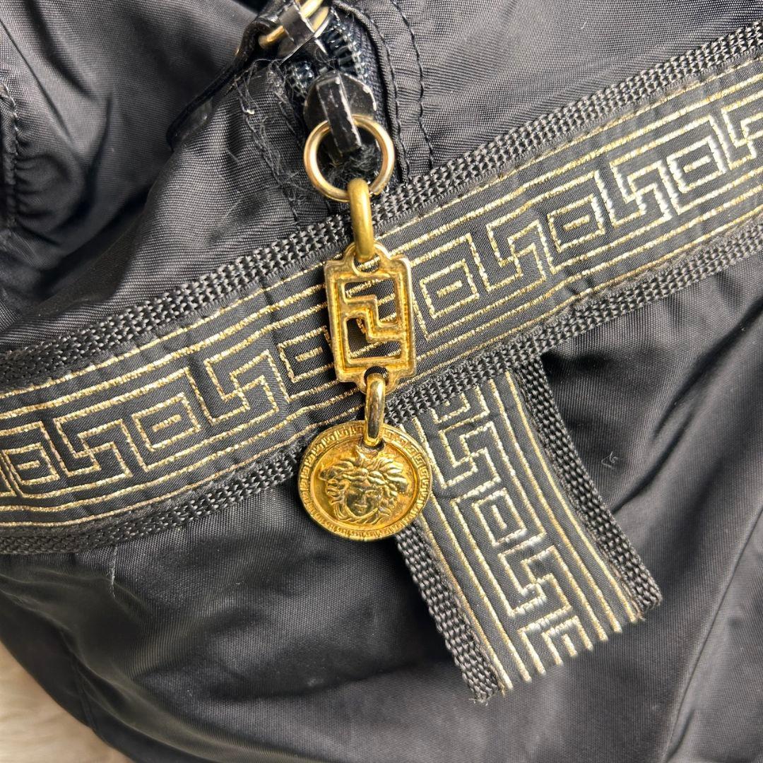 【希少】VERSACE 90s メデューサ ナイロン ボストンバッグ ブラック