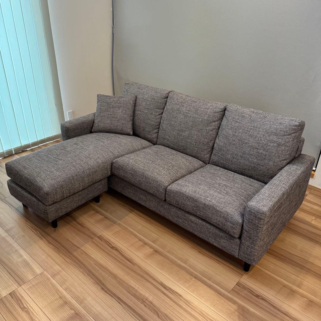 ニトリ カウチソファ 3人掛け オットマン シェーズロング NポケットA7