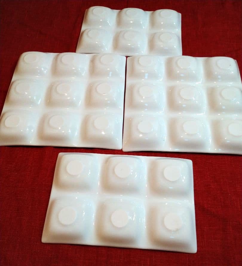 ♥九谷焼 司峰作３盛皿♦グッドデザイン・プレート賞受賞６・９盛皿７皿