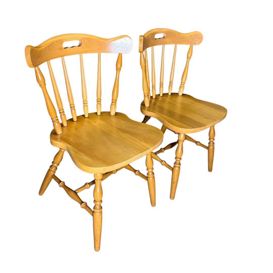 【美品】柏木工 ダイニングチェア ウィンザーチェア ナチュラル 2脚セット