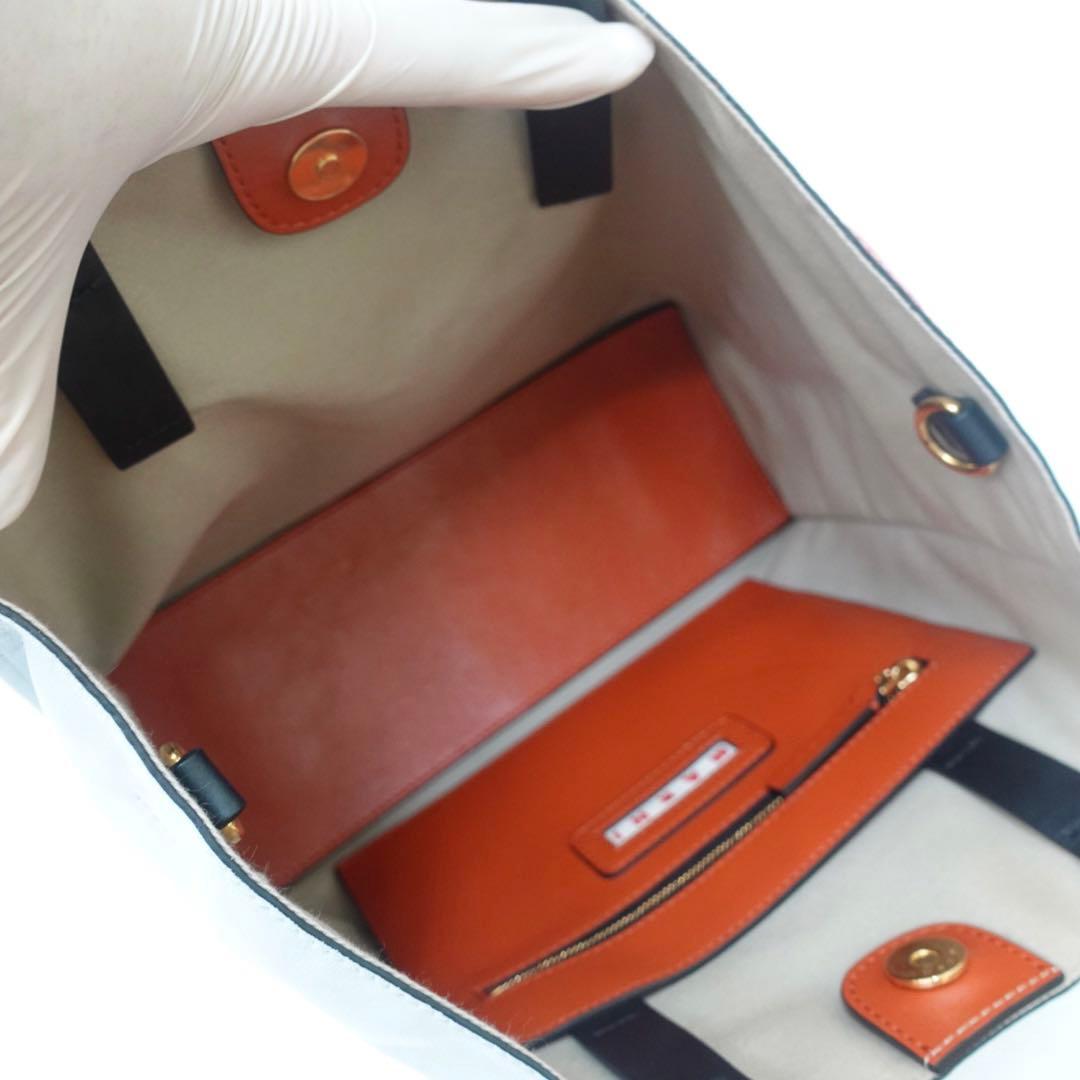 【美品】マルニ　ハンドバッグ　ミュゼオ　ソフト　バイカラー　トートバッグ