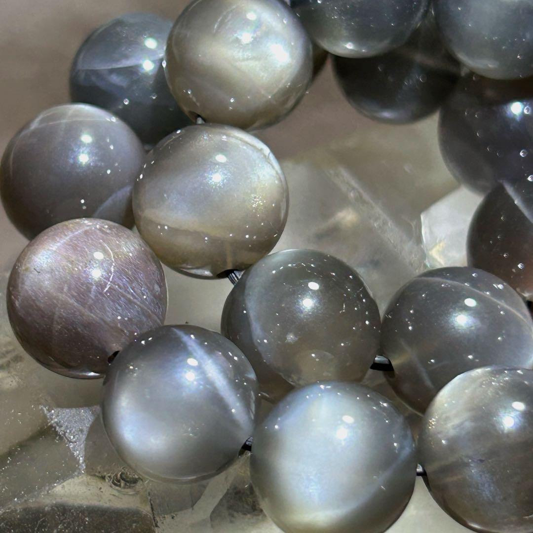 ☆別格高級品！来福開運宝珠⑦！ブラックサンムーンストーン　ブレス