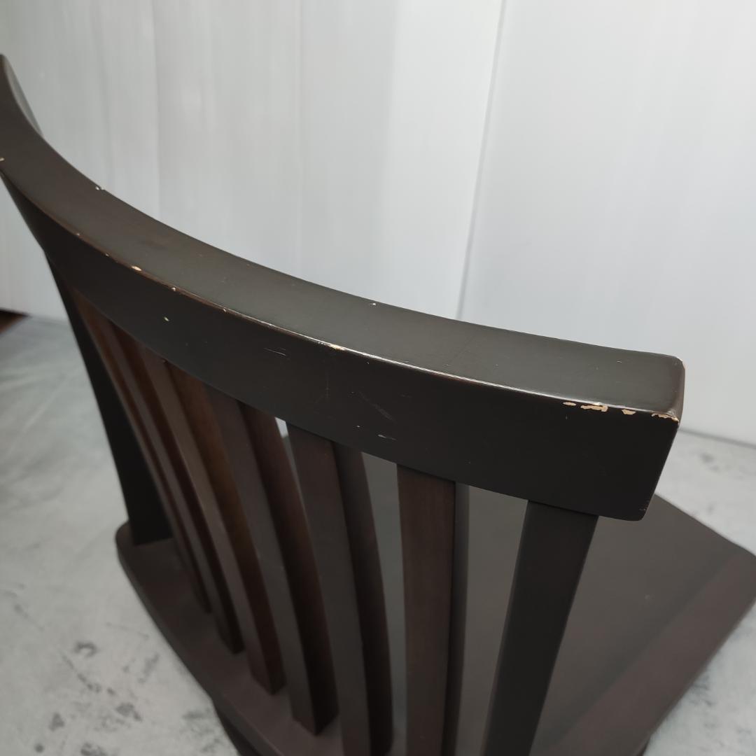 ニトリ 天然木 回転式座椅子 座卓チェア 「サイ」 ダークブラウン