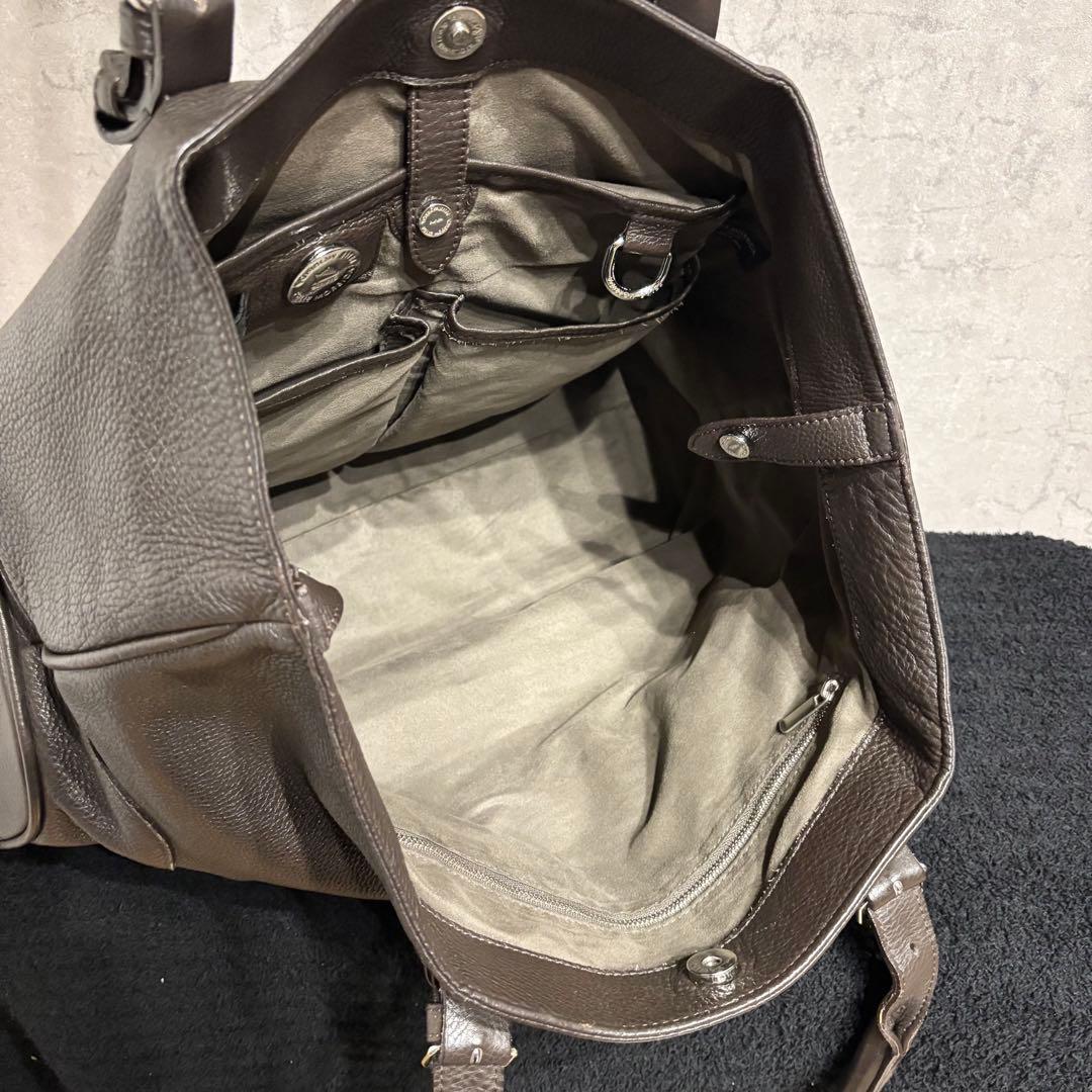 ペッレモルビダ トートバッグ ビジネス レザー A4/PC収納 大容量 ブラウン