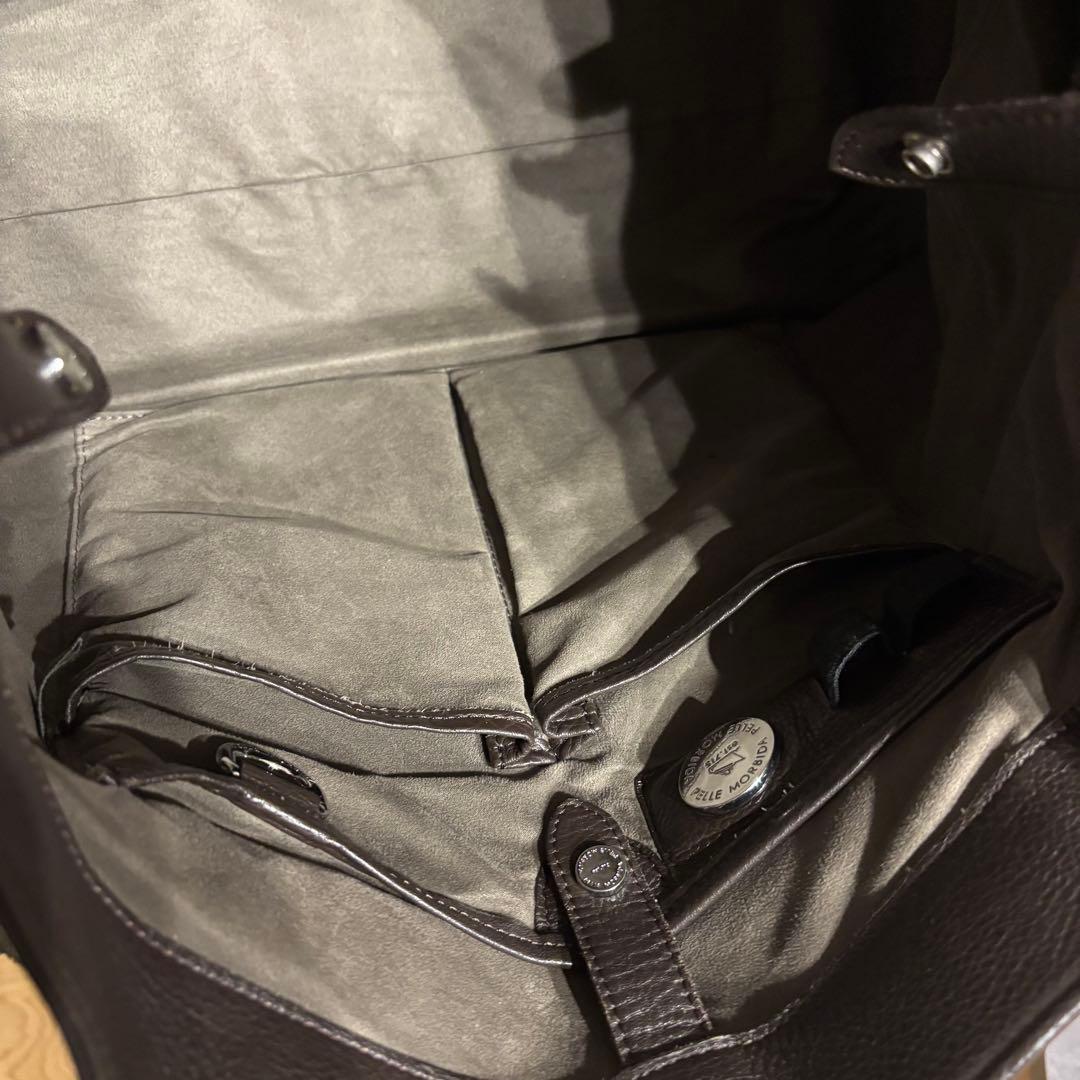 ペッレモルビダ トートバッグ ビジネス レザー A4/PC収納 大容量 ブラウン