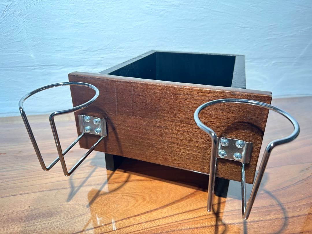 ローバーミニ専用　ドリンクホルダー&小物入れ　ウォールナット、レジン