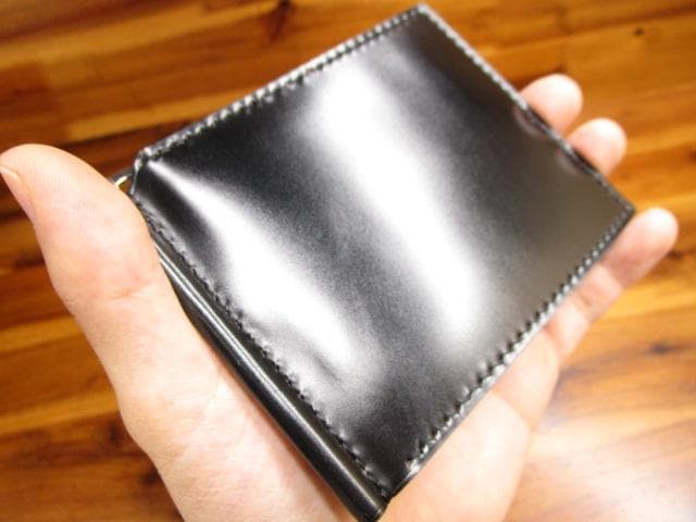 札バサミ コードバン マネークリップ コンパクト財布 薄い財布 ミニマル 日本製