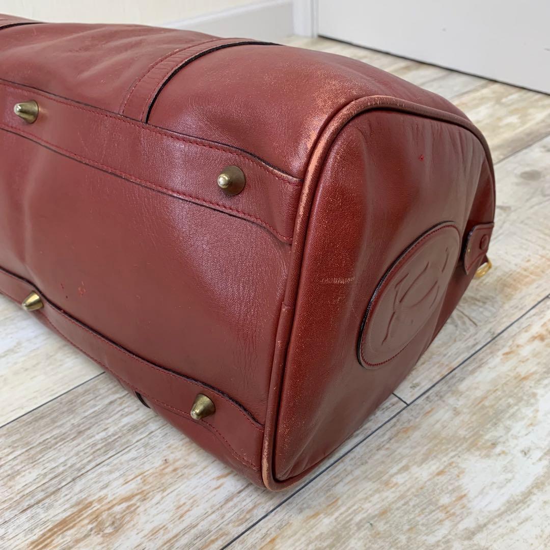 Cartier カルティエ マストライン ボストンバッグ 南京錠 ロゴ ボルドー