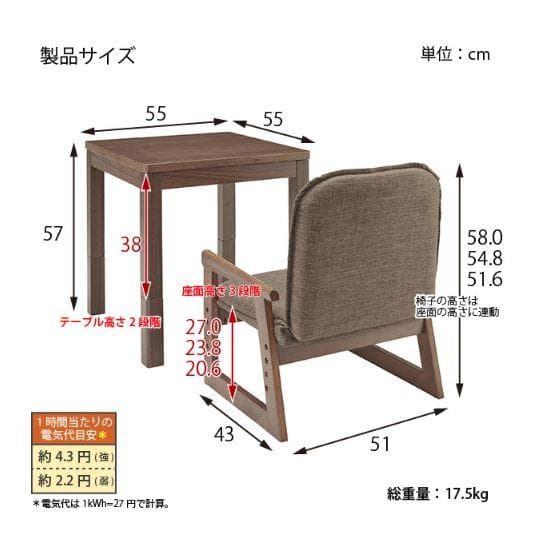 【ふじぽん様】ユアサプライムス おひとり様用デスク なごみ こたつ3点セット