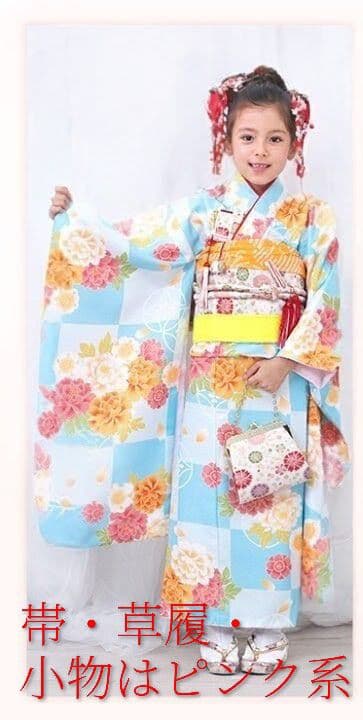 七五三女子花柄着物セット七歳