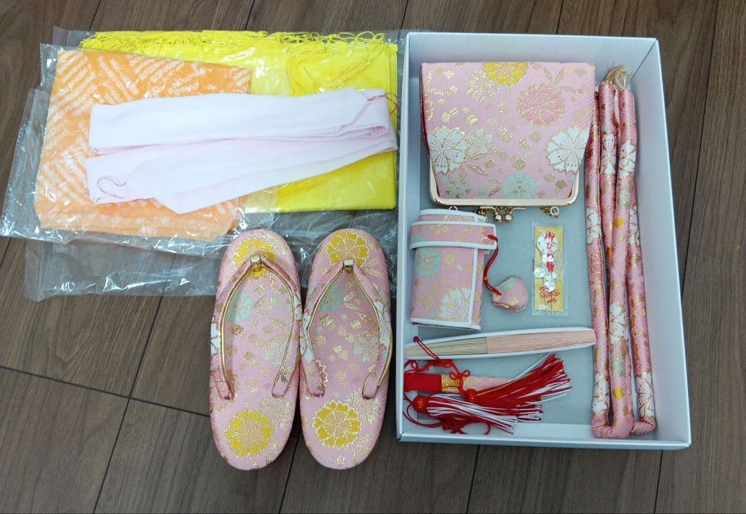 七五三女子花柄着物セット七歳