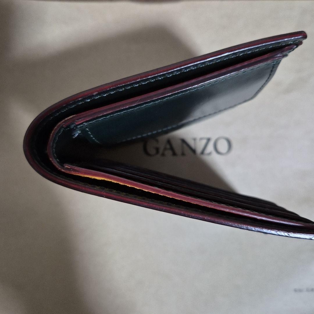 GANZO 黒 レザー 二つ折り財布