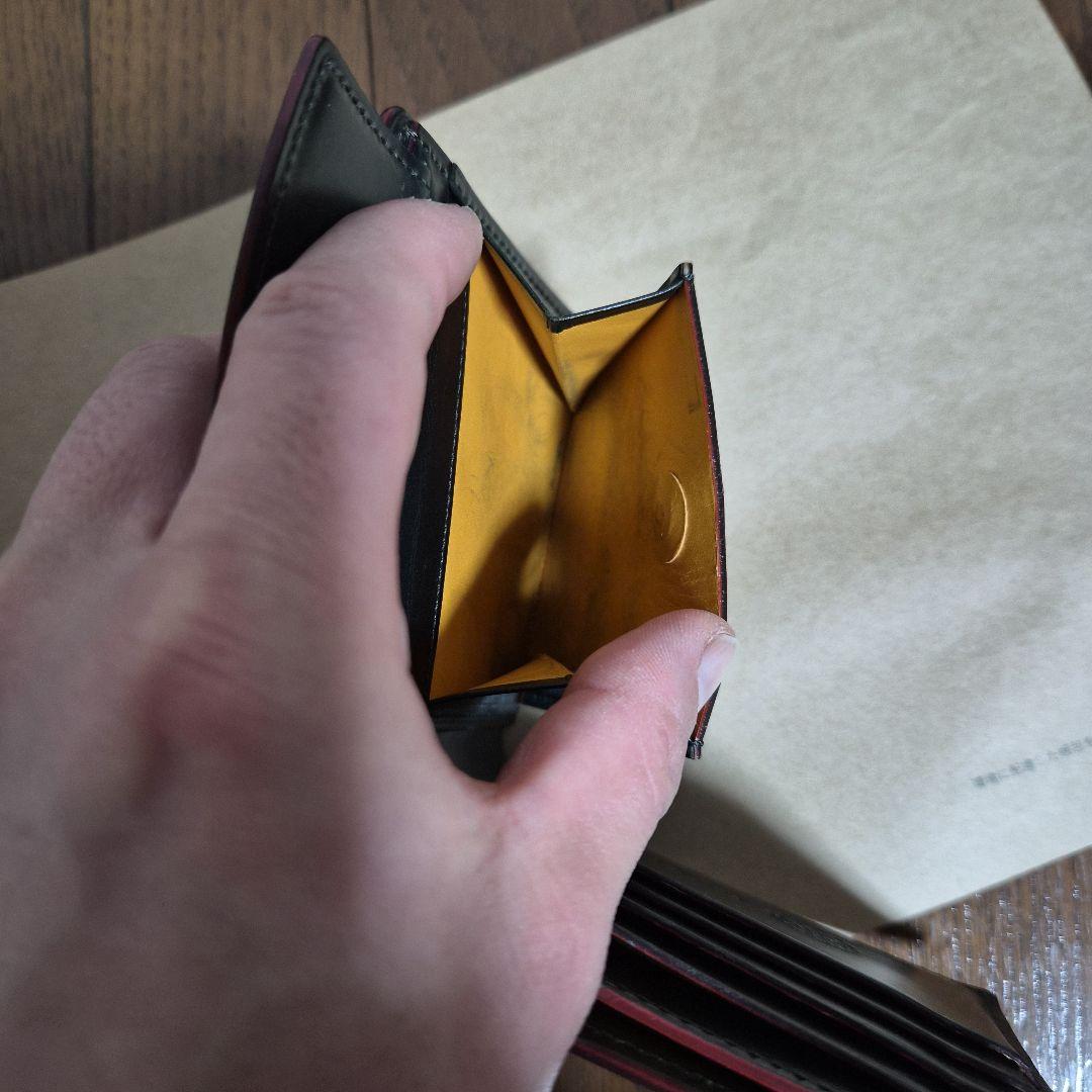 GANZO 黒 レザー 二つ折り財布