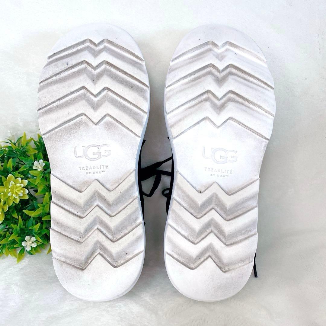 【美品】UGG アグ マリン メガレース 厚底 スニーカー 黒 24cm 軽量