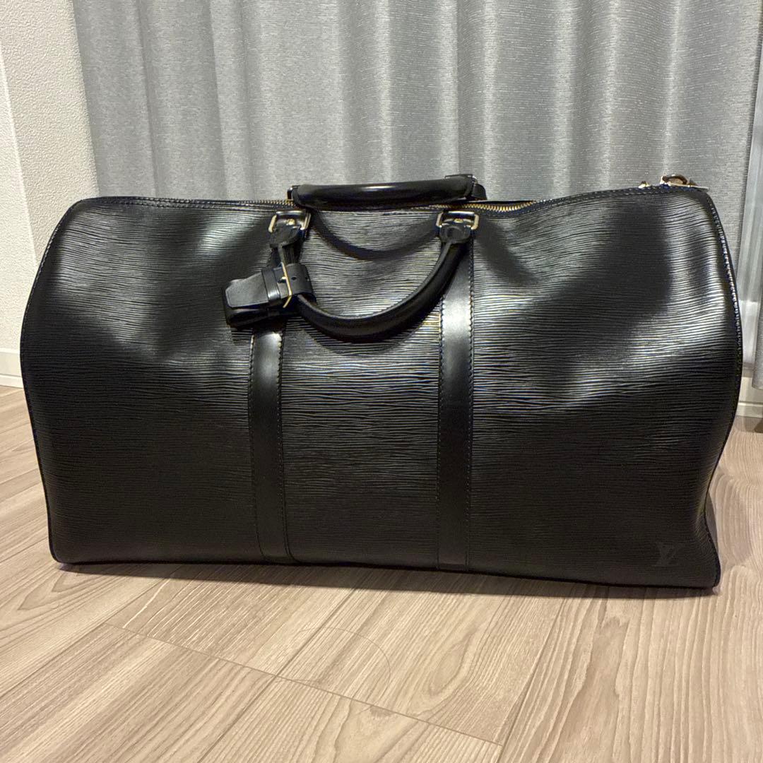 【美品】ルイヴィトン ボストンバッグ エピ キーポル50 ノワール ブラック
