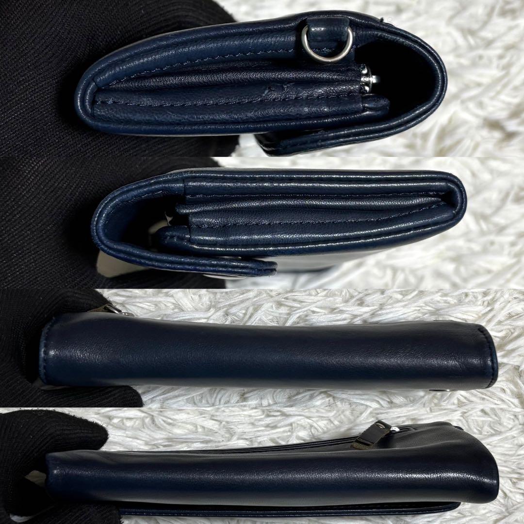 PORTER CRUST クラスト フラップ長財布 本革 ネイビー シープスキン